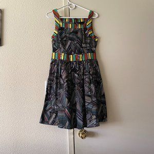 Duro Olowu Black Leaf Print Dress